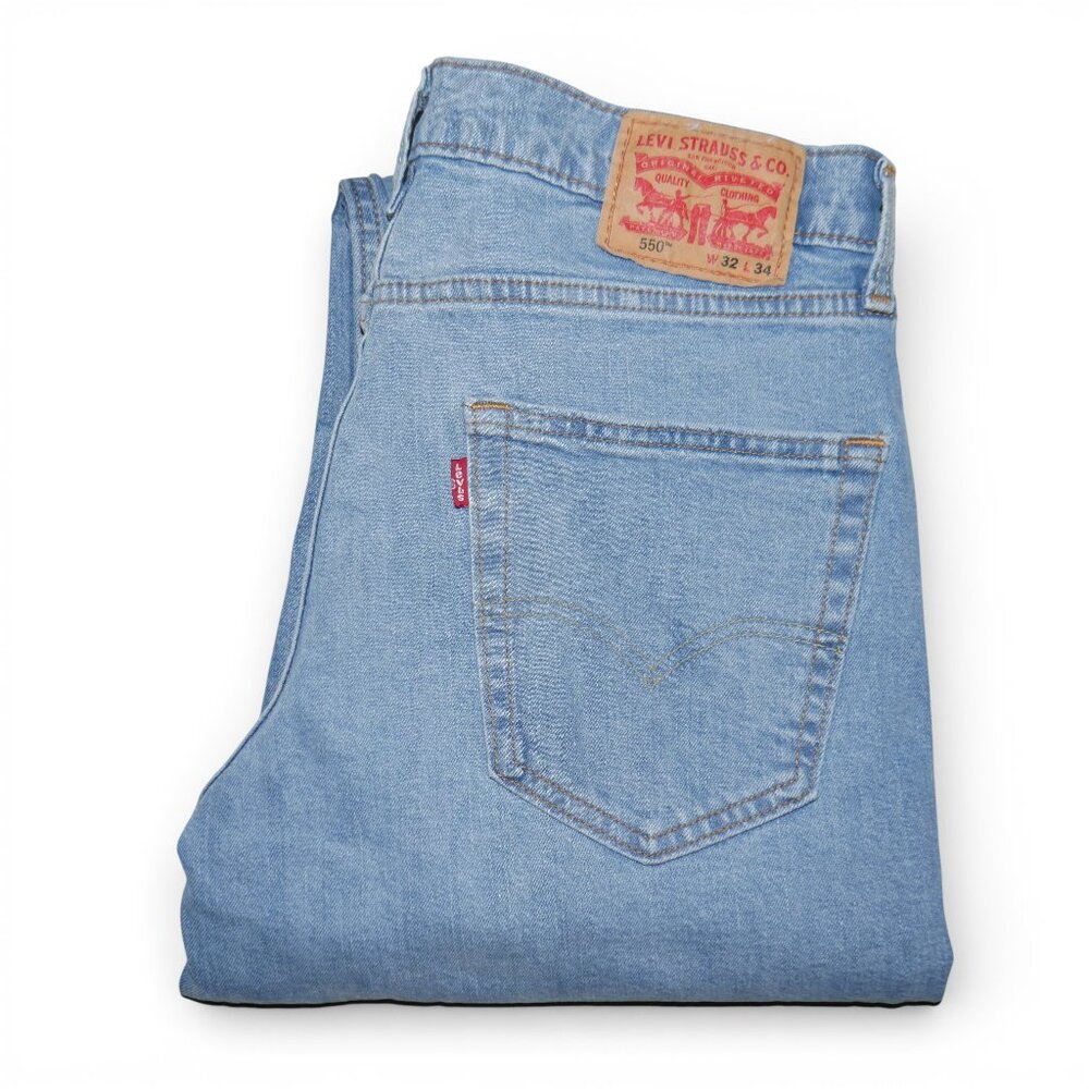 Levis 550 Relaxed Fit Jeans Men's Size 32x34 Premium Light Wash Denim NEW